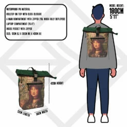 New Rebels - Mart ArtRugzak 16L Mona Lisa Waterafstotend -reis winkel new rebels mart art rugzak 16l mona lisa waterafst 3