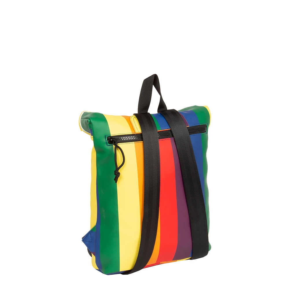 New Rebels ® Mart Rolltop - Mini Rugzak - Waterafstotend - Regenboog 3 New Rebels ® Mart Rolltop - Mini Rugzak - Waterafstotend - Regenboog