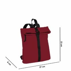 New Rebels ® Mart - Rolltop - Rugzak - Waterafstotend - Burgundy - Small II - Rugtas -reis winkel new rebels mart rolltop rugzak waterafstotend burg 5