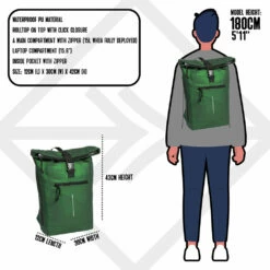 New Rebels ® Mart - Rolltop - Rugzak - Waterafstotend - Metallic Green - Large II - Rugtas 14 New Rebels ® Mart - Rolltop - Rugzak - Waterafstotend - Metallic Green - Large II - Rugtas -reis winkel new rebels mart rolltop rugzak waterafstotend meta 11