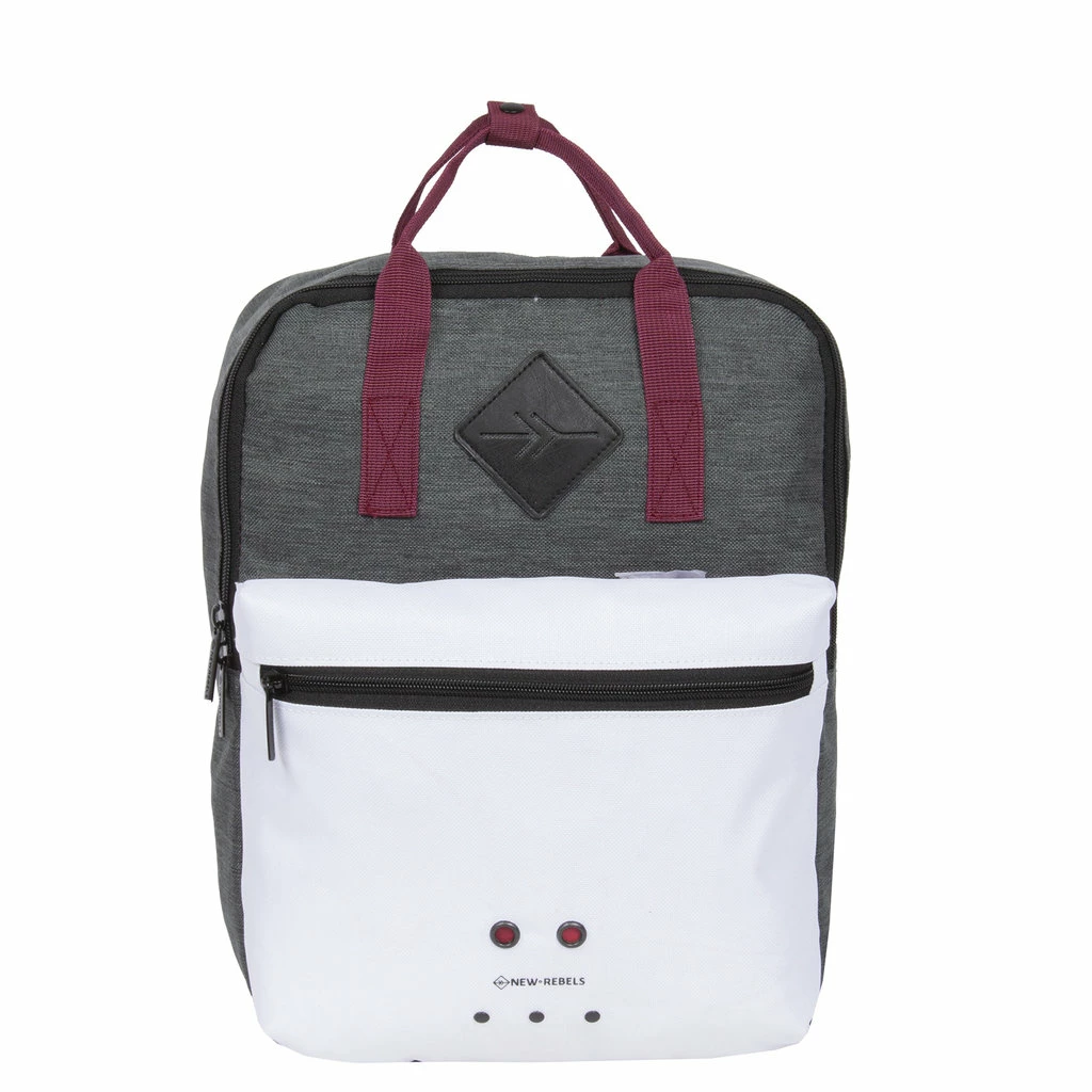 New Rebels ® Morris Rugtas White 2Tone 10L 26X10X35CM 2 New Rebels ® Morris Rugtas White 2Tone 10L 26X10X35CM