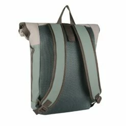 New Rebels Backham New York Salie Groen Beige 19L Rolltop Rugzak Waterafstotend Laptop 15.6