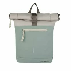 New Rebels Backham New York Salie Groen Beige 19L Rolltop Rugzak Waterafstotend Laptop 15.6 -reis winkel new rebels new rebels backham new york salie groen 6