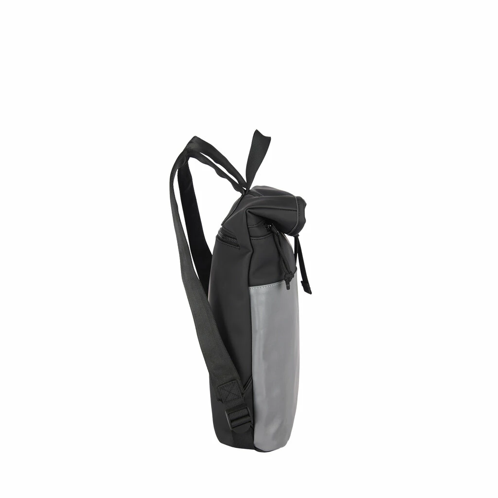 New Rebels Bowie Los Angeles Zwart 9L Rugtas Rolltop Reflectie Waterafstotend 4 New Rebels Bowie Los Angeles Zwart 9L Rugtas Rolltop Reflectie Waterafstotend - Afbeelding 2
