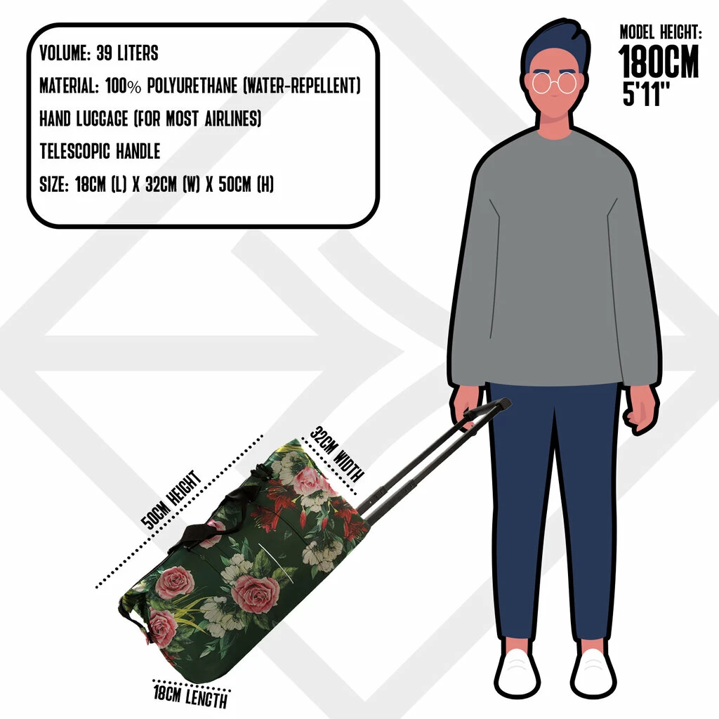 New Rebels Flora Weston Duffel 39L Trolley Donkergroen 6 New Rebels Flora Weston Duffel 39L Trolley Donkergroen - Afbeelding 4