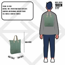 New Rebels ® Matteo Trenton - Rugzak - Shopper - Waterafstotend - Salie Green -reis winkel new rebels new rebels matteo trenton rugzak shoppe 10