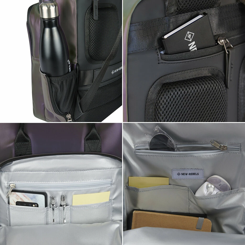 New Rebels Reflect Milwaukee Two Tone Reflectie 19L Rugzak Waterafstotend Laptop 15.6 5 New Rebels Reflect Milwaukee Two Tone Reflectie 19L Rugzak Waterafstotend Laptop 15.6 - Afbeelding 3