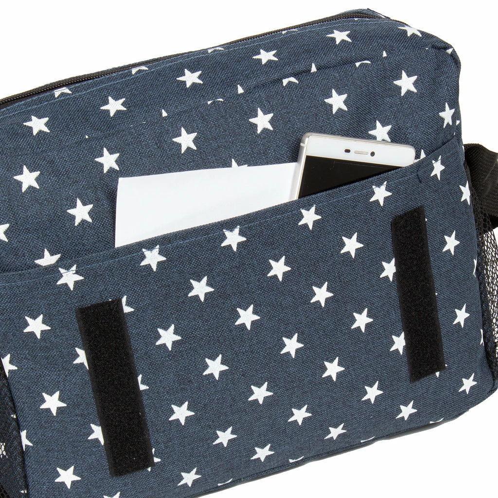 New Rebels ® Star25 - Medium SchoudertasA5 - Crossbodytas Met Flap-A5 Blue With Stars 5 New Rebels ® Star25 - Medium SchoudertasA5 - Crossbodytas Met Flap-A5 Blue With Stars - Afbeelding 3