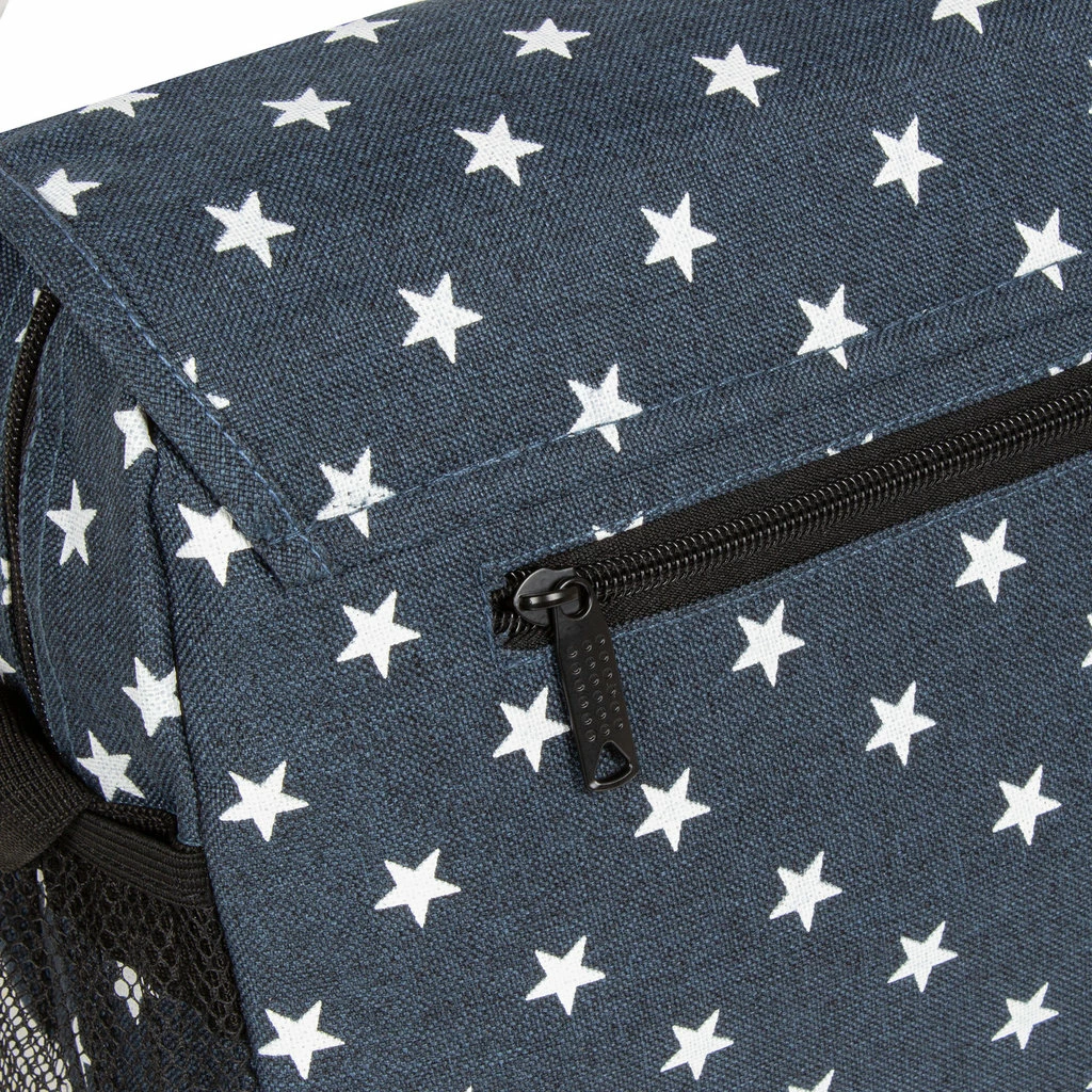 New Rebels ® Star25 - Medium SchoudertasA5 - Crossbodytas Met Flap-A5 Blue With Stars 6 New Rebels ® Star25 - Medium SchoudertasA5 - Crossbodytas Met Flap-A5 Blue With Stars - Afbeelding 4