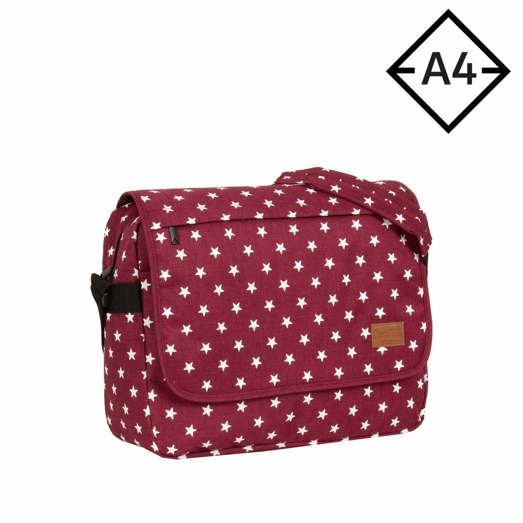 New Rebels ® Star26 - Medium SchoudertasA4- Crossbodytas Met Flap - With Stars - Burgundy 3 New Rebels ® Star26 - Medium SchoudertasA4- Crossbodytas Met Flap - With Stars - Burgundy