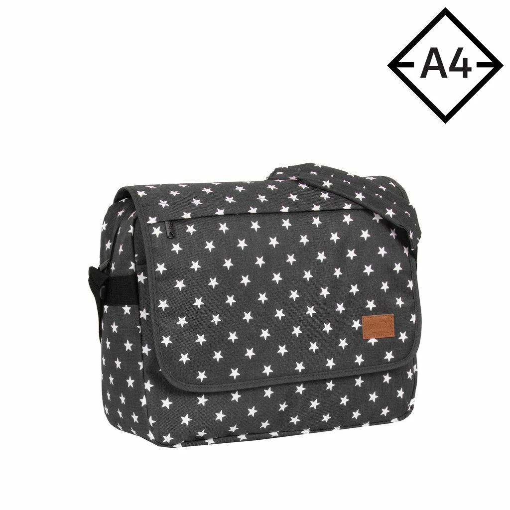 New Rebels ® Star26 - Medium SchoudertasA5 - Crossbodytas Met Flap - Black With Stars 3 New Rebels ® Star26 - Medium SchoudertasA5 - Crossbodytas Met Flap - Black With Stars